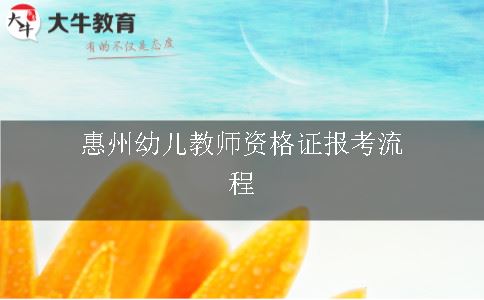 惠州幼儿教师资格证报考流程