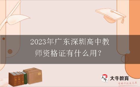 2023年广东深圳高中教师资格证