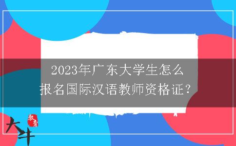 2023年广东大学生怎么报名国际汉语教师资格证？